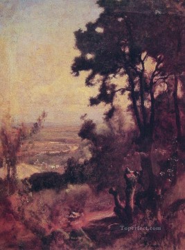 George Inness Painting - Valley Near Perugia Tonalist George Inness